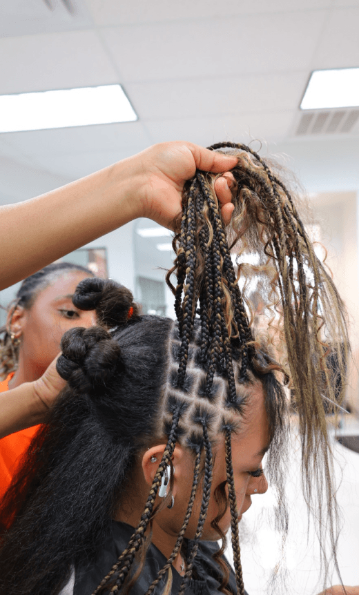 Waist length box braids